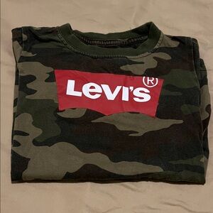 Levi's Green Camouflage Tee with Red Logo